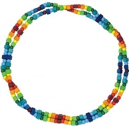 Detoa collier enfant arc-en-ciel en perles de bois