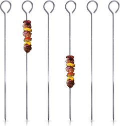 Brochettes en acier pour chachlyk 23,5 cm, lot de 6 pièces