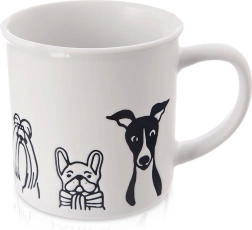 Mug en céramique blanc avec chiens 500 ml