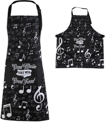 Tablier en tube avec motif de notes