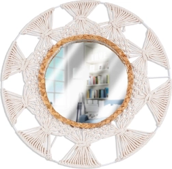 Miroir mural rond boho 45 cm