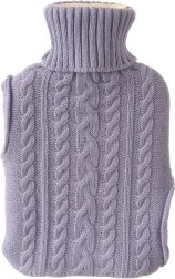 Bouillotte avec housse tricotée violette 1,6 l