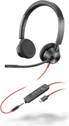 Casque Poly Blackwire 3325 MS avec USB‑C, adaptateur USB‑A et connecteur 3,5 mm