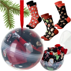 Chaussettes de Noël en boule décorative RUHHY, 3 paires, unisexe, taille 38–43