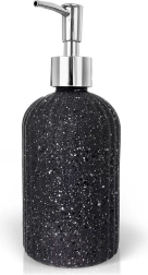 Distributeur de savon en verre, gris, 450 ml