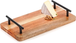 Plateau de service en bois avec poignées 30 × 15,5 cm