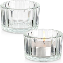 Photophores en verre pour bougies chauffe-plat 5,7 cm, lot de 2 pièces