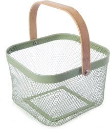 Panier de rangement métallique GREENISH, vert, 27 × 24,5 × 17,5 cm