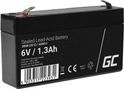 Batterie sans entretien AGM VRLA Green Cell AGM13 6V 1,3Ah (pour système d’alarme, caisse, jouet)