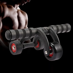 Roue abdominale avec tapis de genoux, 4 roues