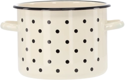 Faitout émaillé 4,5 l, 20 cm, blanc à pois