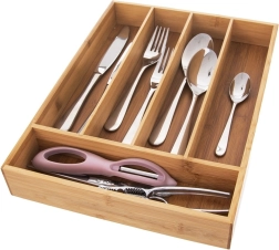 Organisateur de tiroir en bambou pour couverts 35 × 26 cm