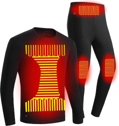 Sous-vêtements thermiques chauffants set 3XL avec alimentation USB