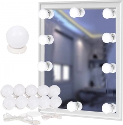 Guirlande lumineuse LED pour miroir et coiffeuse – kit maquillage 10 pcs