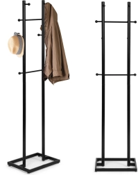 Porte-manteau sur pied en métal 175 cm avec 8 crochets, noir, ModernHome