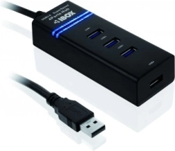 Hub USB 3.0 IUH3FB, 4× USB 3.0, noir