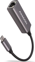 AXAGON adaptateur Ethernet gigabit USB‑C, installation automatique, boîtier métallique, gris titane