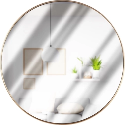 Miroir mural rond avec cadre doré 50 cm