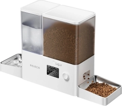 Rojeco fontaine et distributeur de nourriture pour animaux 3,5 l et 5 l, blanc