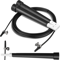 Corde à sauter Neo-Sport noire avec câble en acier