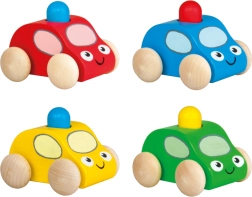 Voiture en bois sifflante avec gyrophare – verte