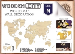 Carte du monde en bois M 57 × 38 cm WOODEN CITY