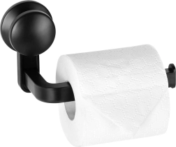 Porte-papier toilette avec ventouse, noir, 16,5 cm