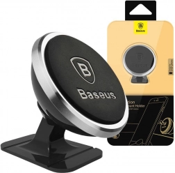 Baseus support magnétique de voiture pour téléphone, rotation à 360°, argenté