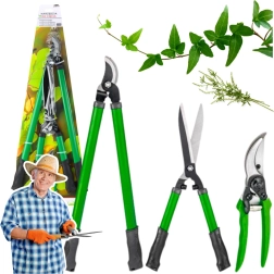 Ensemble de 3 cisailles de jardin et taille-haies avec étuis