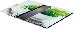 Planche à découper en verre et couvercle de plaque de cuisson 60 × 52 cm, lot de 2 VILDE