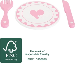 Ensemble de petites assiettes et couverts cœur