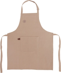 Tablier de cuisine en coton avec liens, beige