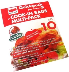 Sachets de cuisson assortiment de tailles avec clips de fermeture, 10 pcs