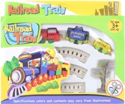 Circuit de train avec locomotive à remontoir et 2 wagons