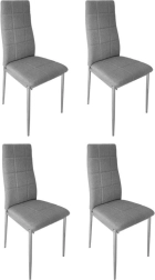 Ensemble de 4 chaises rembourrées pour salle à manger et salon, gris