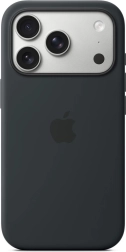 Coque en silicone avec MagSafe pour iPhone 17 Pro – noir