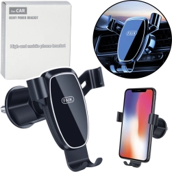 Support de téléphone gravitationnel pour voiture à fixer sur la grille d’aération – noir