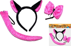 Set de carnaval chat – oreilles, nœud papillon et queue