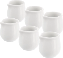 Mini pichets à lait en porcelaine MONA, blanc, 20 ml, lot de 6