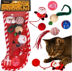 Set de jouets pour chat Purlov, coffret de Noël 6 pièces avec balles, ressorts et pompons