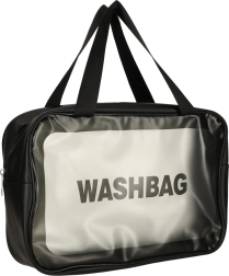 Ensemble de 3 trousses de toilette transparentes et étanches pour le voyage, noires