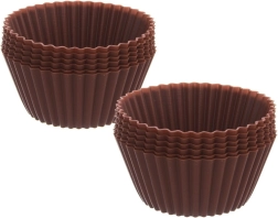 Moules à muffins en silicone marron SILLINIE, 12 pièces