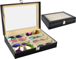 Organisateur pour lunettes avec couvercle en verre, 8 compartiments SOULIMA
