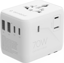Adaptateur de voyage universel 70 W avec USB et technologie GaN