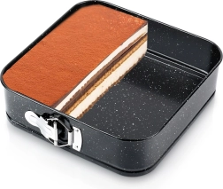 Moule à gâteau carré à charnière en granit 24 × 24 × 6,8 cm