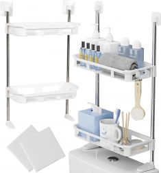 Étagère murale au‑dessus des toilettes à 2 tablettes