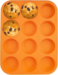 Moule à muffins en silicone 12 pièces orange