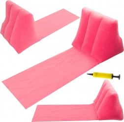 Tapis de plage gonflable avec dossier et oreiller – Rose