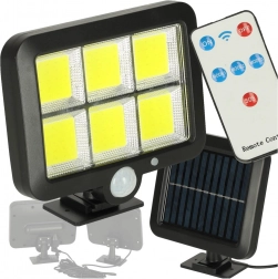 Lampe solaire avec capteur de mouvement et de crépuscule 120 LED