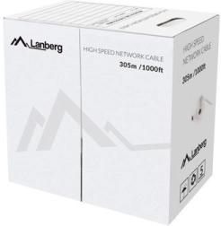 Câble réseau Lanberg UTP Cat 5e, 100 % cuivre, 305 m, jaune